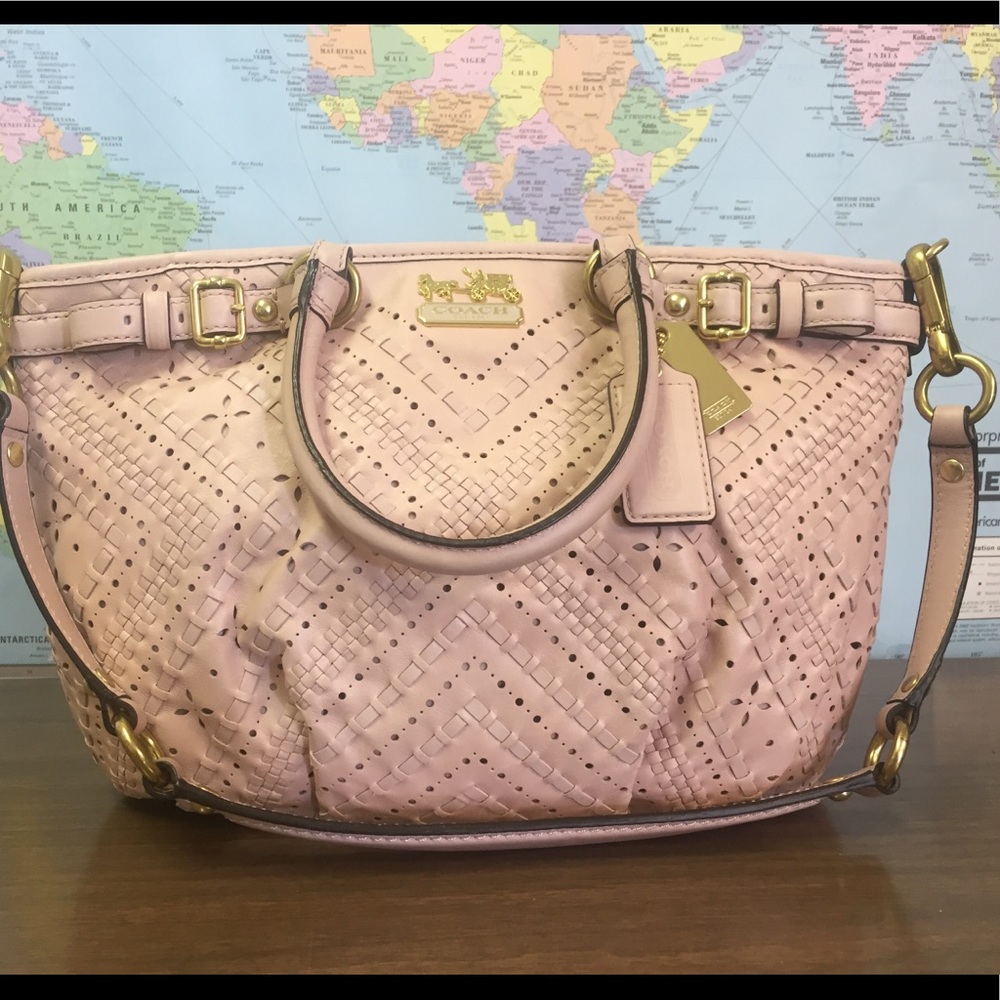 Coach pink leather handbag, NEW